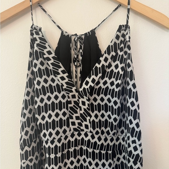 A Pea in the Pod Maxi Maternity Geometric Halter Dress Size Small Black White - Picture 2 of 9